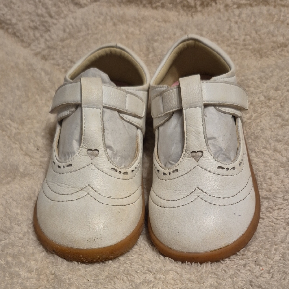 Livie & Luca White Dress Shoes with Heart Accent